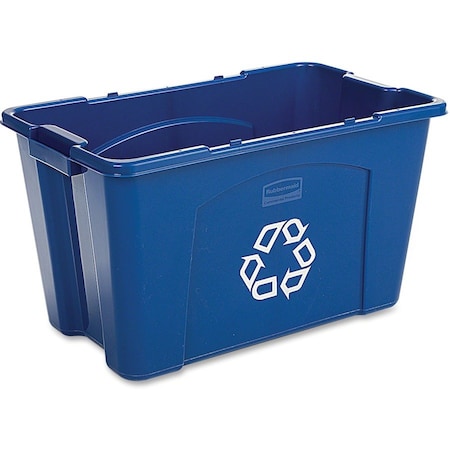 RUBBERMAID COMMERCIAL 18 gal Rectangular 18-gallon Recycling Box, Blue, Linear Low-Density Polyethylene (LLDPE) RCP571873BECT